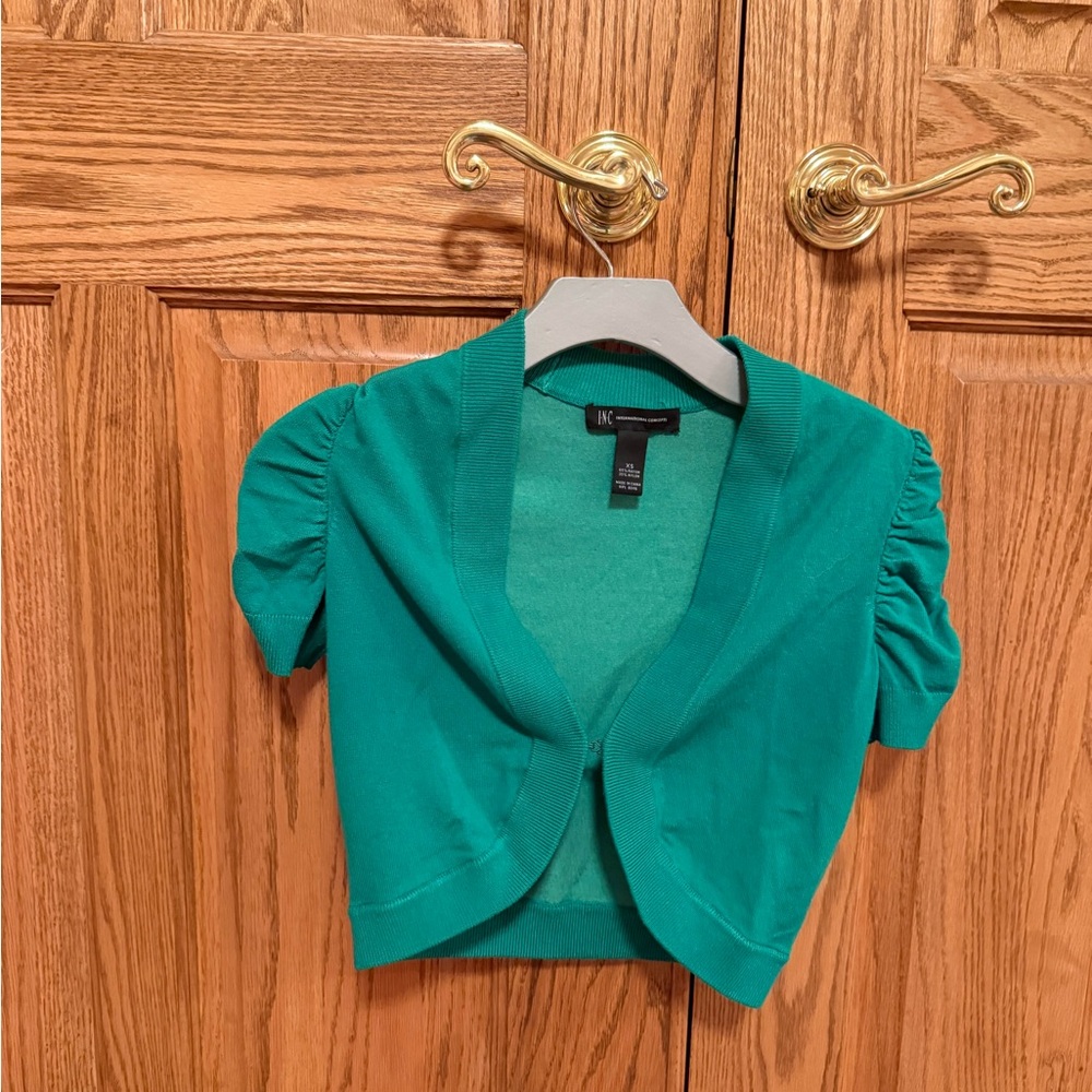 INC International Concepts Vibrant Green shrug